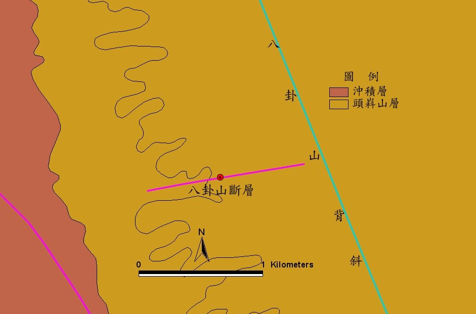 八卦山斷層地質圖
