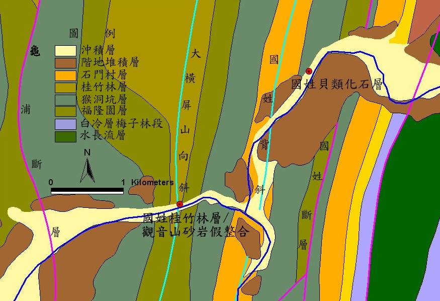 國姓貝類化石層