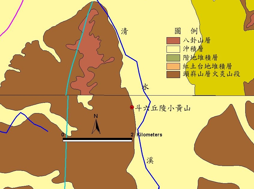 斗六丘陵小黃山地質圖