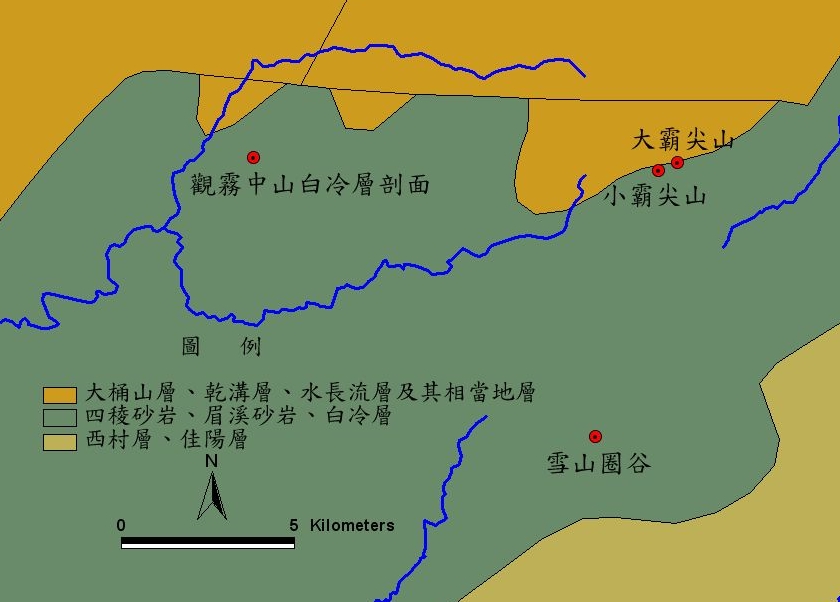 觀霧中山白冷層剖面