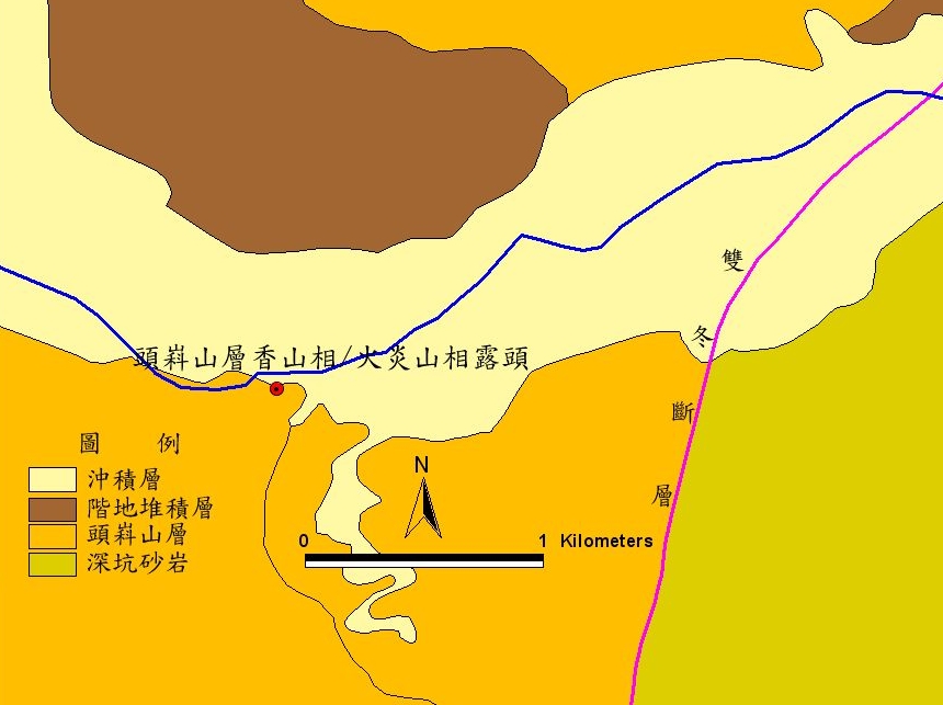 頭嵙山層香山相-火炎山相露頭